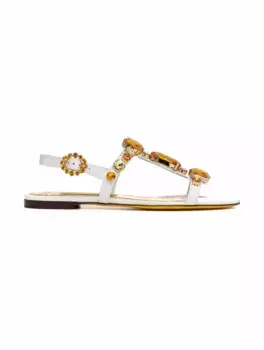 Лакированные сандалии с кристаллами Bianca Dolce&Gabbana, мультиколор