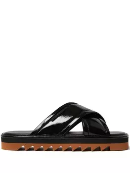 Лакированные шлепанцы Stella McCartney, черный