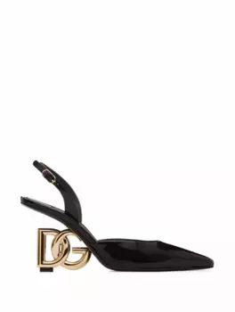 Лакированные слингбэки DG Dolce&Gabbana, черный