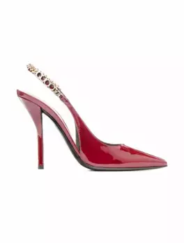 Лакированные слингбэки Gucci Signoria Gucci, бордовый