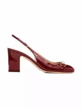 Лакированные слингбэки Horsebit Gucci, бордовый