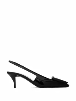 Лакированные слингбэки Saint Laurent, черный
