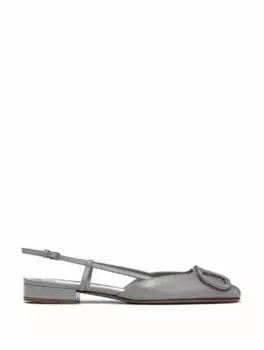 Лакированные слингбэки V-logo Valentino Garavani, серый