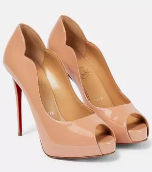 Лакированные туфли Hot Chick Alta Christian Louboutin, бежевый
