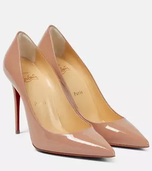 Лакированные туфли Kate 100 Christian Louboutin, бежевый