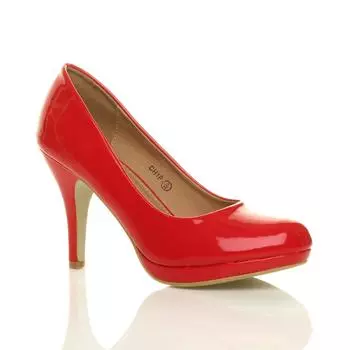 Лакированные туфли-лодочки на высоком каблуке AJVANI, красный
