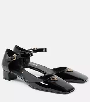 Лакированные туфли-лодочки Prada, черный