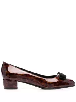 Лакированные туфли-лодочки Vara Ferragamo, коричневый