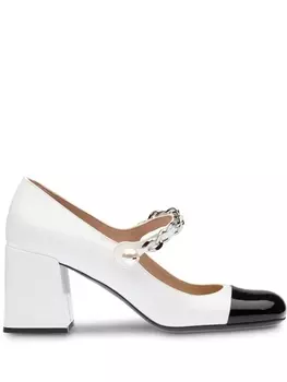 Лакированные туфли Мэри Джейн Miu Miu, белый