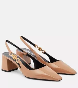 Лакированные туфли medusa '95 с пяткой на пятке Versace, розовый