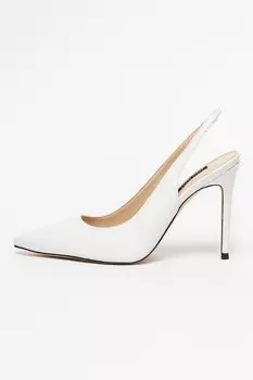 Лакированные туфли на открытом каблуке с перьями Nine West, белый