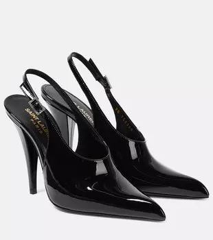 Лакированные туфли nico 110 с пяткой на пятке Saint Laurent, черный
