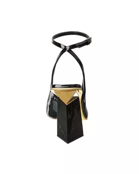 Лакированные туфли Valentino One Stud 100 с пяткой на пятке, черный