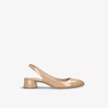 Лакированные туфли vivienne 35 на пятке с пяткой Stuart Weitzman, цвет tan