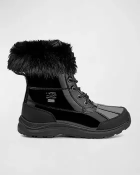 Лакированные зимние ботильоны Adirondack на шнуровке UGG, цвет Black