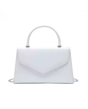Лакированный клатч с верхней ручкой JFY, белый