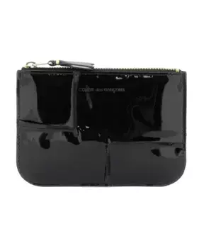 Лакированный кошелек на молнии Comme Des Garons, черный