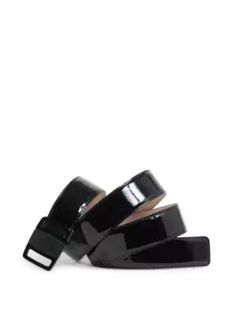 Лакированный ремень Ferragamo, черный