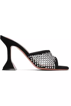 Лаконичные босоножки Lupita на каблуке с кристальной сеткой Amina Muaddi, мультиколор