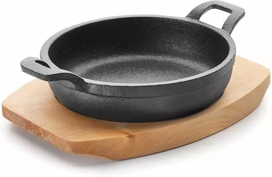 ЛАКОРНАЯ СКОВОРОДА С ДЕРЕВЯННОЙ ЁМКОСТЬЮ Магма Д.18 см, чугун, черный LACOR