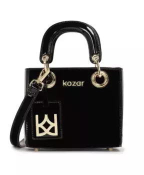 Лаковая мини сумка Kazar, черный