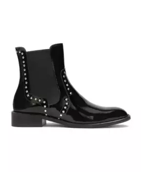 Лаковые ботинки челси, украшенные серебряными заклепками Kazar, черный