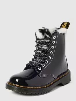 Лаковые ботинки на шнуровке, модель Serena Dr. Martens, черный
