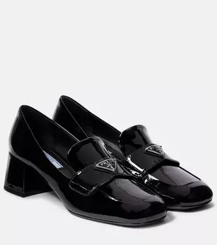 Лаковые лоферы-лодочки Prada, черный