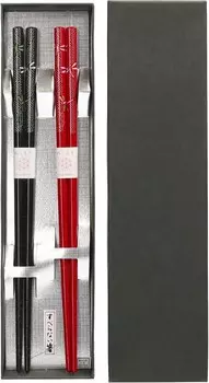 Лаковые палочки для еды Wakasa 131-2012 Пара палочек для еды Пара прибл. 8,9 дюйма (22,5 см), Kasumi Dragonfly, черный, красный, сделано в Японии Ichikyu, Black