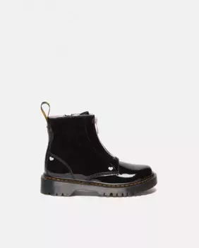 Лаковые сапоги для девочки на молнии Dr. Martens, черный