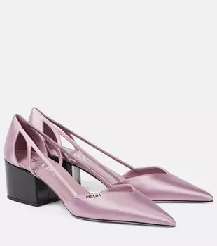 Лаковые туфли-лодочки с вырезом Prada, Confetto