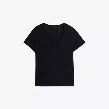 Laliita футболка из хлопка и льна с V-образным вырезом и короткими рукавами Ted Baker, черный