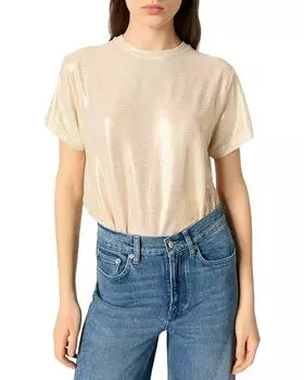 Ламе Футболка Maje, золотой