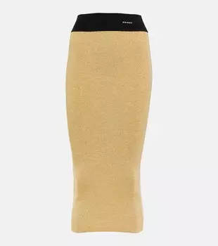 Ламе миди-юбка Prada, Oro