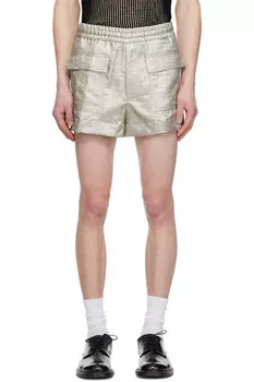 Ламе шорты Dries Van Noten, серебряный