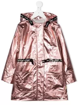 Ламинированная парка с капюшоном Marc Jacobs Kids, розовый