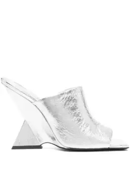 Ламинированные мюли Cheope 105 The Attico, серебяный