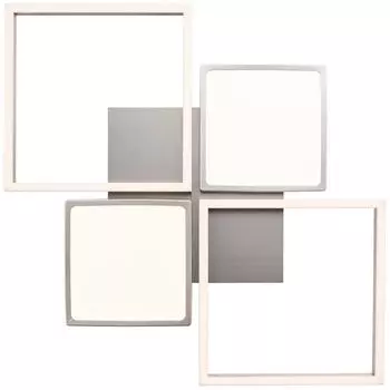 Лампа Brilliant, потолочный светильник Zelia LED 51x51см, 4 лампы, анодированный никель, 1 встроенный светодиод, встроенный светодиод 40 Вт, (4270 лм, 3000 К), 3 уровня регулировки яркости с помощью настенного выключателя