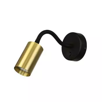 Лампа для чтения на гибкой стойке из черной латуни с выключателем GU10, настенный светильник для спальни EYE Licht-Erlebnisse