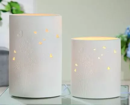 Лампа Gilde светильник-одуванчик 20,5 см, фарфор, белая лампа, белый