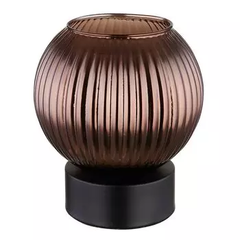 Лампа настольная черная, бронзовое стекло, H 17 см Globo Lighting