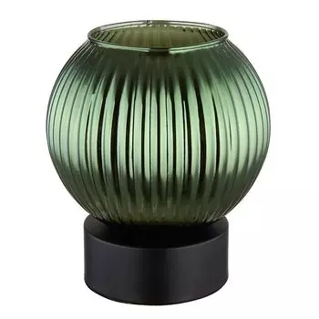 Лампа настольная черная, зеленое стекло, H 17 см Globo Lighting