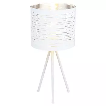 Лампа настольная, металл, белый, хром, круглая, 3 ножки, 17 см etc-shop