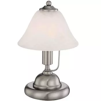 Лампа настольная, сенсорная, алебастровое стекло, никель, H 27 см Globo Lighting, серебро