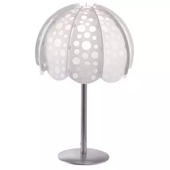 Лампа настольная, текстиль, белый, дырочки, H 36 см etc-shop