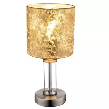Лампа настольная, текстиль, стекло, цвета золота, LAURIE I etc-shop, желтый