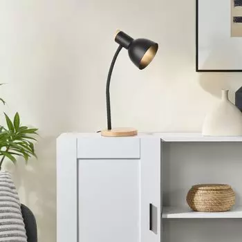 Лампа настольная 'Woodley' поворотная 1 х Е14 металл дерево черный lux.pro