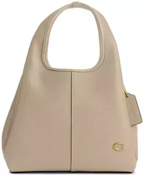 Лана 23 Маленькая кожаная сумка через плечо цвета polished pebble COACH, коричневый/бежевый