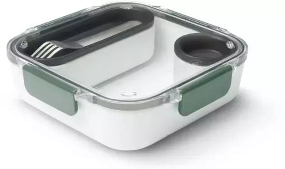 Ланч-бокс черный+блюм (1 шт.), включая внутренний контейнер и чашку для соуса, 1000 мл Black+blum 20х6х20 см, оливковый