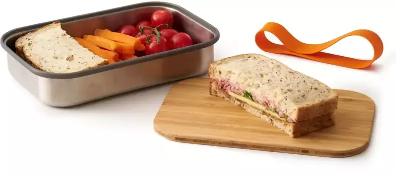 Ланч-бокс черный+блюм, (3 шт.) Black+blum 14,7х5х22 см, оранжевый